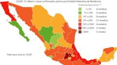 Mapa y casos de coronavirus en M&eacute;xico por estados hoy 24 de mayo