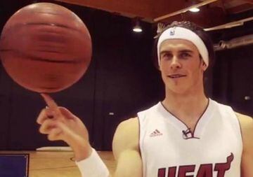 Bale even enjoyed a bit of basketball and is seen here in the colours of Miami Heat.