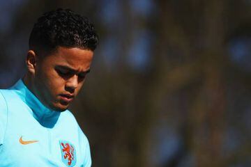 Justin Kluivert on duty with Holland.