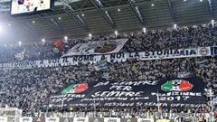 Juventus&#039; supporters cheer for their team at Juventus Stadium in Turin, Italy, 06 May 2017