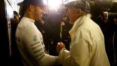 Jackie Stewart junto a Lewis Hamilton.