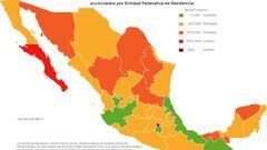 Mapa, muertes y casos de coronavirus en México por estados hoy 28 de noviembre