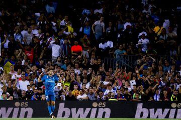 Asensio celebrates his winner at Camp Nou.