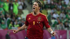 Fernando Torres, celebrando un gol con la Selecci&oacute;n.