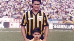 Radamel Garc&iacute;a King junto a su hijo Falcao cuando el exfutbolista jugaba en el Deportivo T&aacute;chira de Venezuela