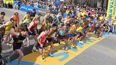Imagen de la salida del Maratón de Boston de 2021.