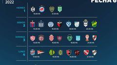 Torneo Liga Profesional 2022: horarios, partidos y fixture de la jornada 6