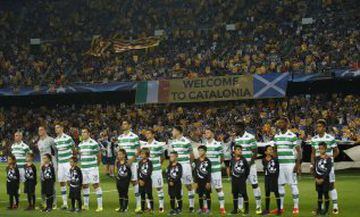 Football Soccer - FC Barcelona v Celtic - UEFA Champions League Group Stage - Group C - The Nou Camp, Barcelona, Spain - 13/9/16 Barcelona fans with 'Estelada' flags before the match as Celtic line up Reuters / Albert Gea Livepic EDITORIAL USE ONLY.