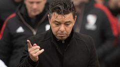 MAR DEL PLATA, ARGENTINA - JULY 24: Marcelo Gallardo head coach of River Plate gestures before a match between Aldosivi and River Plate as part of Liga Profesional 2022 at Estadio Jose Maria Minella on July 24, 2022 in Mar del Plata, Argentina. (Photo by Rodrigo Valle/Getty Images)