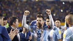 Messi celebr&oacute; la clasificaci&oacute;n de Argentina para el Mundial.