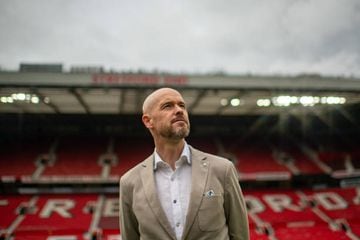 Manager Erik ten Hag of Manchester United poses at Old Trafford 