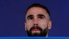 Soccer Football - Champions League - Real Madrid Press Conference - Ciudad Real Madrid, Madrid, Spain - October 4, 2022 Real Madrid's Dani Carvajal during a press conference REUTERS/Susana Vera