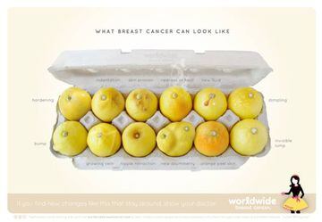 Imagen de la campaña 'Know your lemons' de la organización Worldwide Breast Cancer