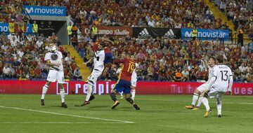 Thiago scores Spain's third goal.