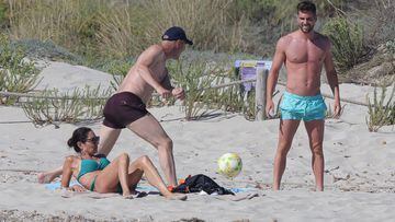 Zidane de vacaciones con su familia en la playa