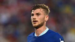 ORLANDO, FLORIDA - JULY 23: Timo Werner of Chelsea looks on during the Florida Cup match between Chelsea and Arsenal at Camping World Stadium on July 23, 2022 in Orlando, Florida. (Photo by Darren Walsh/Chelsea FC via Getty Images)