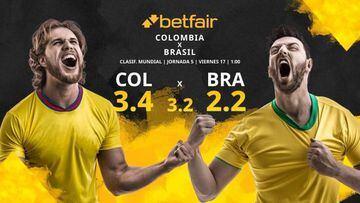 Colombia vs. Brasil: horario, TV, estadísticas, clasificación y pronósticos