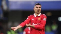 LONDON, ENGLAND - OCTOBER 22: Casemiro of Manchester United during the Premier League match between Chelsea FC and Manchester United at Stamford Bridge on October 22, 2022 in London, United Kingdom. (Photo by Jacques Feeney/Offside/Offside via Getty Images)