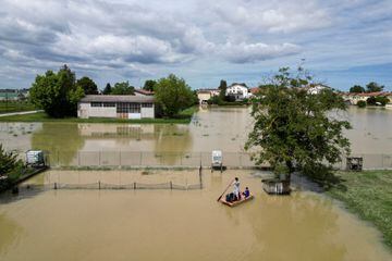 Inundaciones en San Pancrazio, cerca de Ravenna, en Emilia-Romaña.