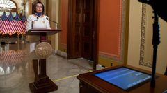 U.S. House Speaker Nancy Pelosi (D-CA) speaks about the &#039;Heroes Act&#039;, a proposal for the next phase of the coronavirus disease (COVID-19) relief legislation, on Capitol Hill in Washington, U.S., May 12, 2020. Saul Loeb/Pool via REUTERS