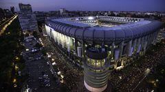   General view of Estadio Santiago Bernabeu before the La Liga match between Real Madrid CF and Real Betis Balompie on August 29, 2015 in Madrid, Spain.