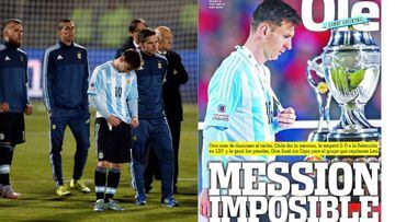La portada de "Ole" tras la derrota de Argentina ante Chile en 2015
