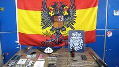 Material confiscated as part of the operation which led to the arrest of 16 members of the Ultras Sur and Frente Atlético.