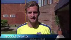 Jugadores de Boca Juniors promueven el partido contra el Puebla.