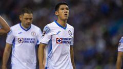 Uriel Antuna of Cruz Azul during the game Montreal Impact (CAN) vs Cruz Azul (MEX), corresponding to Quarter Finals of second leg match of the 2022 Scotiabank Concacaf Champions League, at Olympic Stadium Montreal, on March 16, 2022.  &lt;br&gt;&lt;br&g