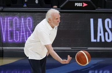 Team USA head coach Gregg Popovich during the Americans' 91-83 defeat to Australia on 12 July.