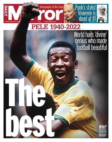 Homenaje a Pelé en las portadas de todo el mundo