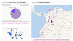 Mapa del coronavirus en Colombia por departamentos. Los casos, muertes y recuperaciones a este lunes 5 de abril. M&aacute;s de 9.000 casos en &uacute;ltimo reporte.