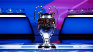 General view of the Champions League trophy
