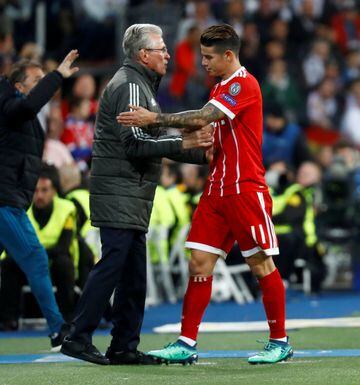 The Real Madrid player, out on loan at Bayern Munich, visited the Bernabéu in the Champions League semi-final on 1 May 2018. He was applauded by the home fans when he was substituted.
