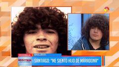 Imagen de Santiago Lara, supuesto hijo de Maradona, en el programa de televisión argentino 'Nosotros en la mañana' en el año 2016.