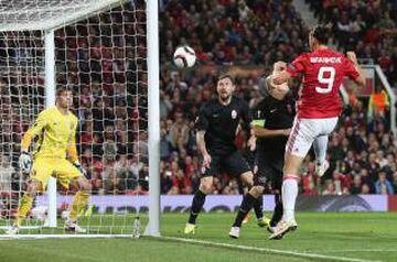 Zlatan Ibrahimovic headed in a 69th-minute winner as Manchester United got their campaign off the ground with a laboured 1-0 home win over Zorya Luhansk. It was the Swede's sixth goal in 10 United appearances. Beaten 1-0 at Feyenoord in their Group A open