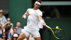 Tennis - Wimbledon - All England Lawn Tennis and Croquet Club, London, Britain - July 6, 2019  Spain&#039;s Rafael Nadal in action during his third round match against France&#039;s Jo-Wilfried Tsonga  REUTERS/Tony O&#039;Brien
