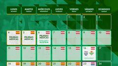 El calendario del Betis.