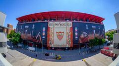 GRAFAND9205. SEVILLA, 16/05/2022.- Fotograf&Atilde;&shy;a tomada hoy lunes con gran angular del estadio Ram&Atilde;&sup3;n S&Atilde;&iexcl;nchez Pizju&Atilde;&iexcl;n de Sevilla, donde se jugar&Atilde;&iexcl; el pr&Atilde;&sup3;ximo mi&Atilde;&copy;rcoles