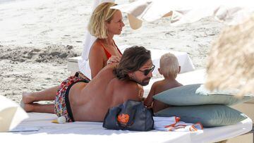 Soccer player Andrea Pirlo and Valentina Baldini and twins Leonardo and Tommaso Pirlo during holidays 09 July 2019.