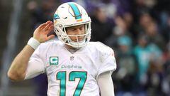 BALTIMORE, MD - DECEMBER 4: Quarterback Ryan Tannehill #17 of the Miami Dolphins looks on against the Baltimore Ravens in the fourth quarter at M&amp;T Bank Stadium on December 4, 2016 in Baltimore, Maryland.   Rob Carr/Getty Images/AFP == FOR NEWSPAPERS, INTERNET, TELCOS &amp; TELEVISION USE ONLY ==