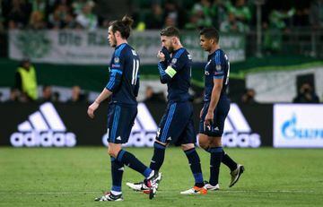 Gareth Bale, Sergio Ramos and Casemiro trudge off after a 2-0 Champions League defeat at Wolfsburg in April - a reverse that also had Real Madrid's coach talking of a "lack of intensity".