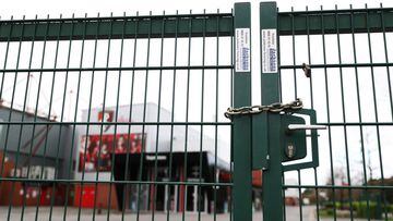 Las instalaciones del Bournemouth, club de la Premier League, cerradas.