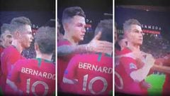La secuencia de Cristiano Ronaldo y Bernardo Silva (Portugal) tras conocerse el MVP.