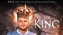 La Lazio celebr&oacute; as&iacute; los 100 goles de Immobile como biancoceleste.