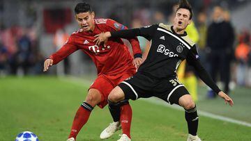 James poco puede hacer para evitar el empate del Bayern