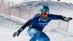 Lucas Eguibar, durante la Copa del Mundo de Snowboard Cross en Sierra Nevada.