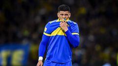 BUENOS AIRES, ARGENTINA - SEPTEMBER 19: Marcos Rojo of Boca Juniors gestures during a match between Boca Juniors and Huracan as part of Liga Profesional 2022 at Estadio Alberto J. Armando on September 19, 2022 in Buenos Aires, Argentina. (Photo by Marcelo Endelli/Getty Images)