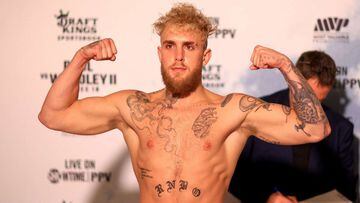 TAMPA, FLORIDA - DECEMBER 17: Jake Paul poses during a weigh in at the downtown Marriott ahead of this weekends fight on December 17, 2021 in Tampa, Florida.   Mike Ehrmann/Getty Images/AFP == FOR NEWSPAPERS, INTERNET, TELCOS &amp; TELEVISION USE ONLY ==