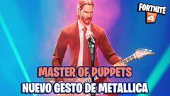 Metallica llega a Fortnite con su Master of Puppets: as&iacute; es el nuevo gesto